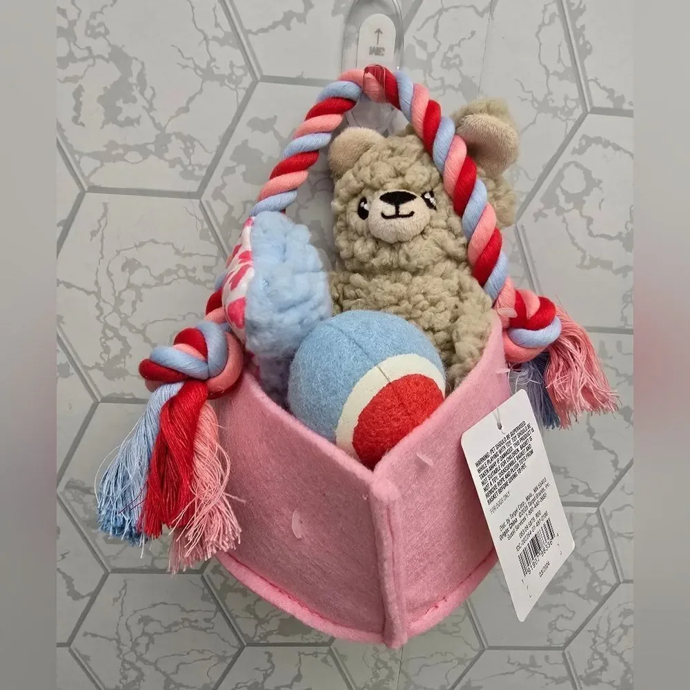 Christmas Easter Valentines Gift Pack Dog Rope Plush Toy Set 5pc Boots & Barkley